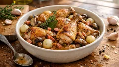 Poulet en cocotte façon grand-mère : doré puis mijoté au vin blanc, moelleux à coup sûr