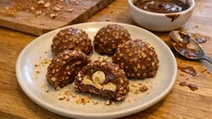 Dômes façon Ferrero Rocher : coque croquante, mousse praliné et cœur noisette