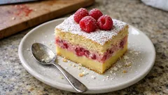 Gâteau magique vanille-framboise au Thermomix : une pâte, trois textures