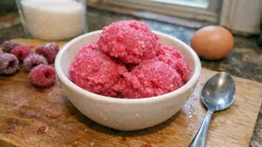 Sorbet framboise au Thermomix : prêt en 5 minutes avec des framboises surgelées