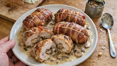 Paupiettes de dinde aux champignons : la sauce crémeuse qui fait tout le plat